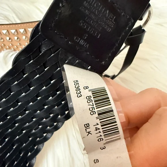 Michael Kors Navy and Black Braided Belt - Picture 6 of 8